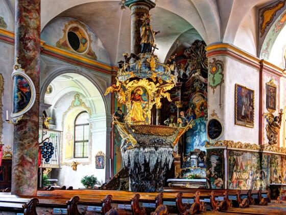 Fischerkanzel in der Pfarrkirche Traunkirchen