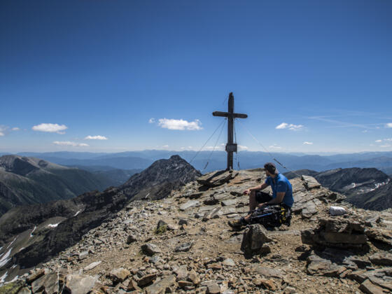 Auf dem Gipfel des Hochgolling bei Prachtwetter.