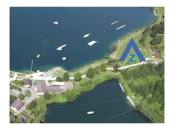 Luftbild vom Zeltplatz am Ausee