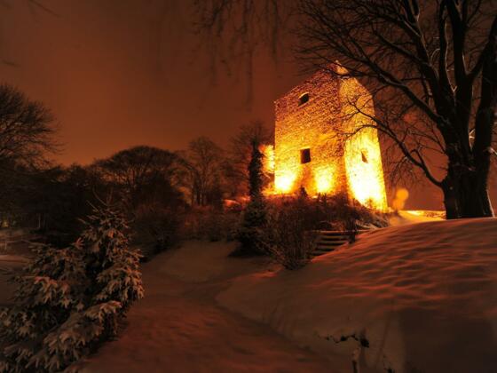 Schlossberg Rattenberg im Winter