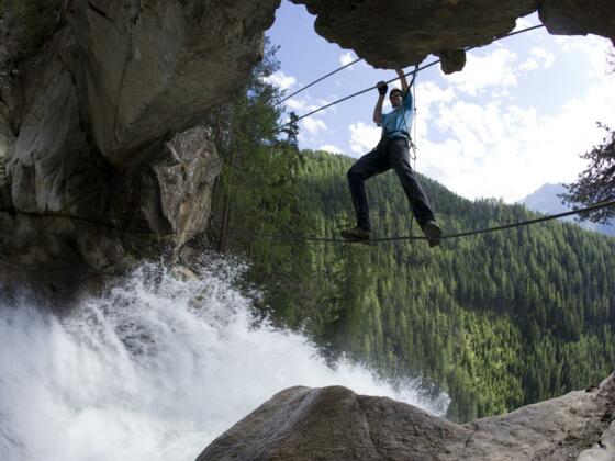 Klettern Stuibenfall -  Hängebrücke