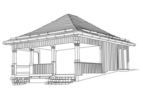 Tanzlaube im Dorfzentrum von Schwarzenberg