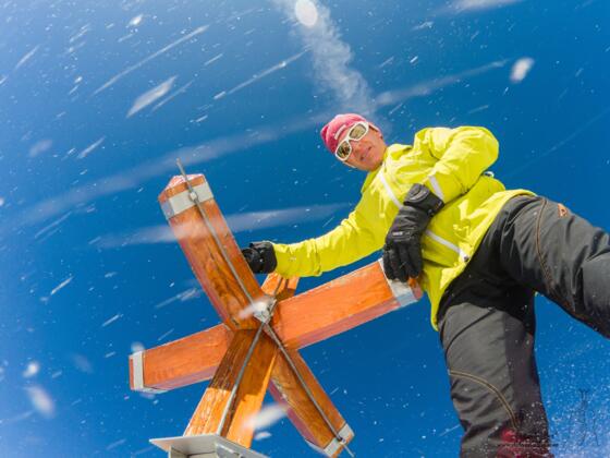 Gipfelselfie am schönen Kreuz auf dem Selbhorn.