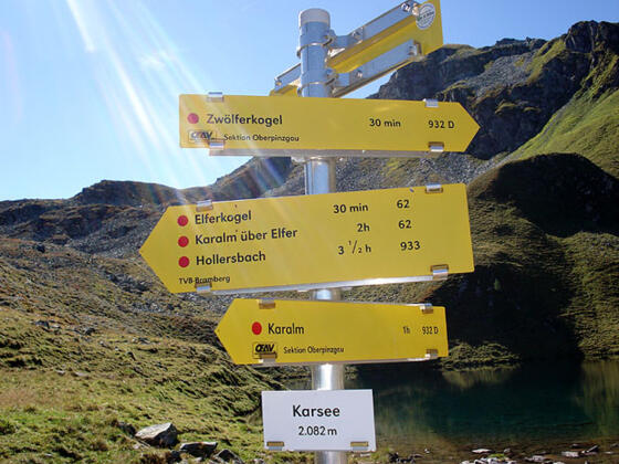 Wegweiser am Karsee