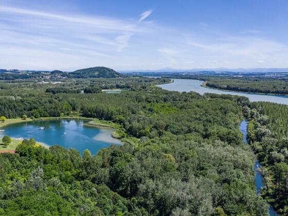 Badesee Luftaufnahme