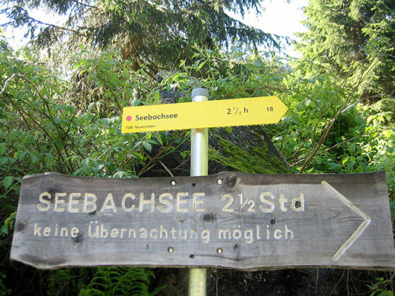 Abzweigung vom Almweg zum Seebach See