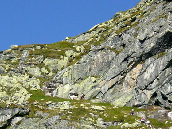 Aufstieg über Leitern