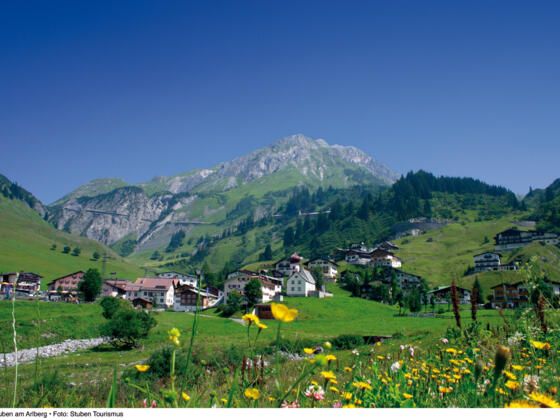 Blick auf Stuben am Arlberg