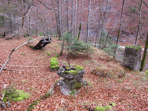 Überreste einer Holzseilbahn