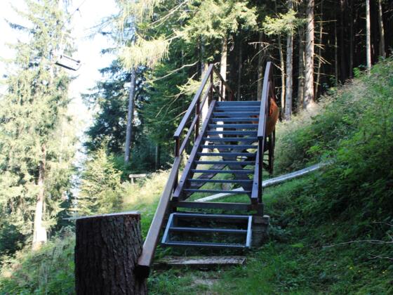 Brücke über die Sommerrodelbahn
