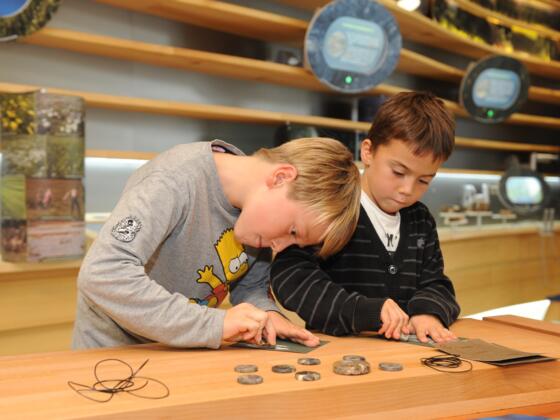 Steine schleifen in der Ausstellung