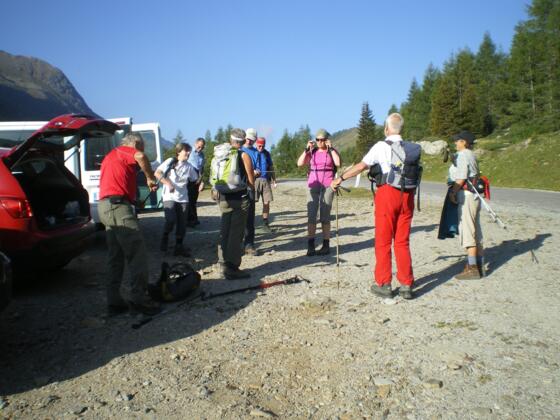 Parkplatz an der Strasse zum Staller Sattel