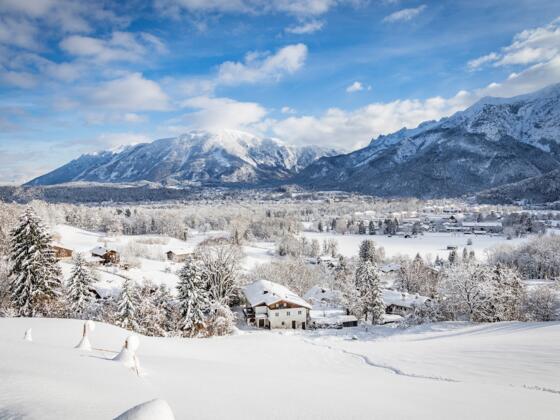 Ausblick auf das winterliche Bad Reichenhall