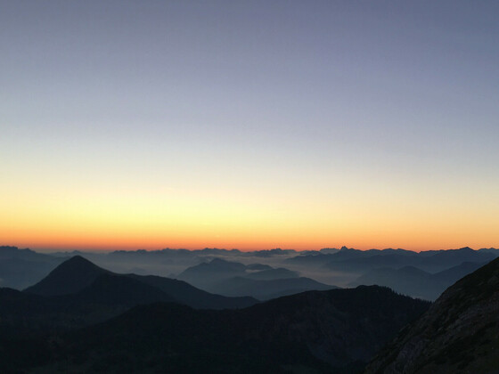 Sonnenaufgang an der Weilheimer Hütte