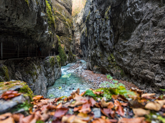 Schmale Partnachklamm im Herbst