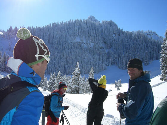 Schneeschuhwanderung Laber - Blick auf das Ettaler Manndl