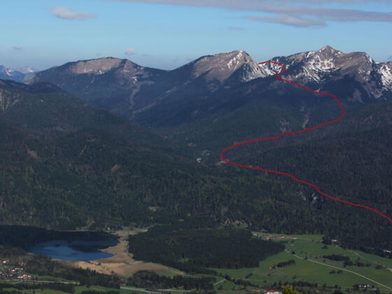 Ungefährer Zustieg von der Soierngruppe aus  gesehen