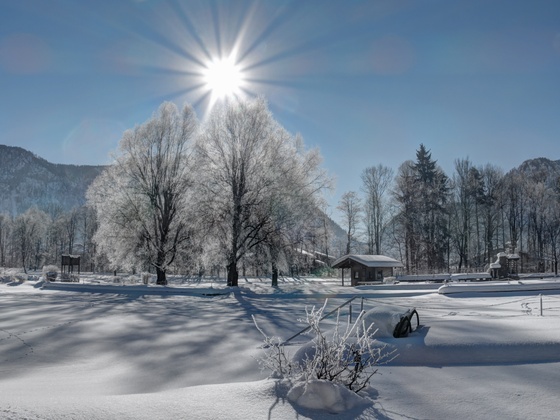 Wunderschöne Schneelandschaft in Inzell im Chiemgau