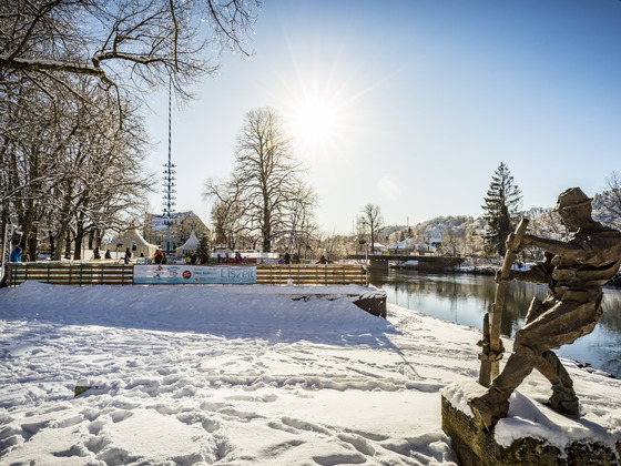 Alte Floßlände im Winter