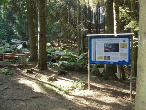 Infotafel am Blockstrom Kaser Steinstuben