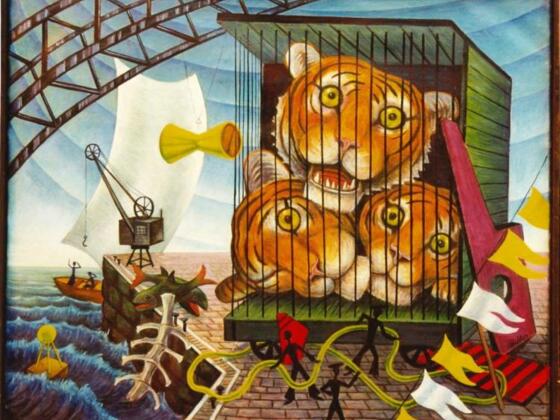 Tiertransport 70x60 cm, Öl auf Leinwand