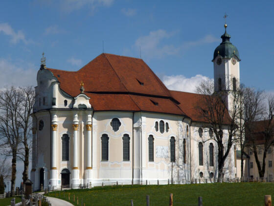 Die Wieskirche südlich von Steingaden.