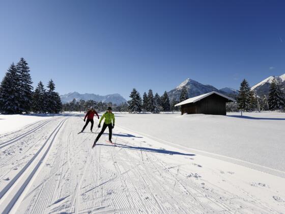 Langlaufen im ZugspitzLand - Große Runde im Loisachtal