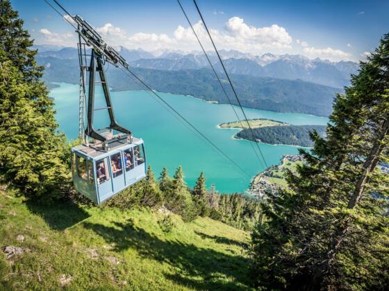 Herzogstandbahn über dem Walchensee