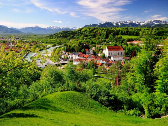 Blick von Kalvarienberg über Bad Tölz