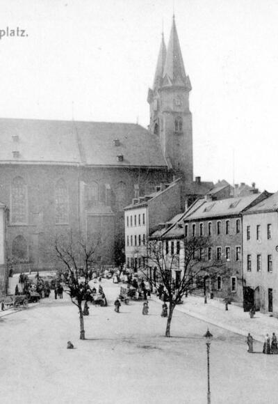 Der Maxplatz im Jahr 1906 auf einer Ansichtskarte