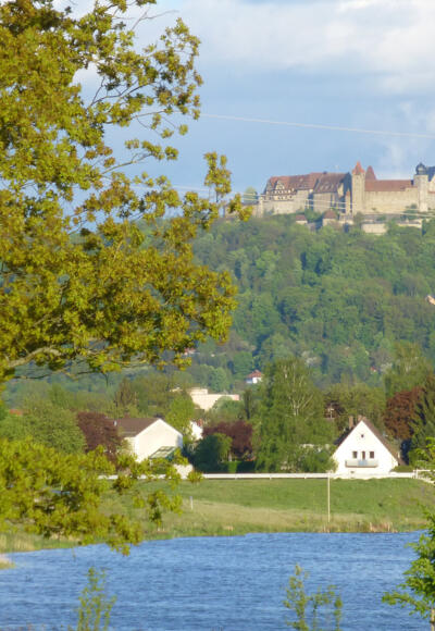 Goldbergsee Coburg mit Blick auf die Veste Coburg
