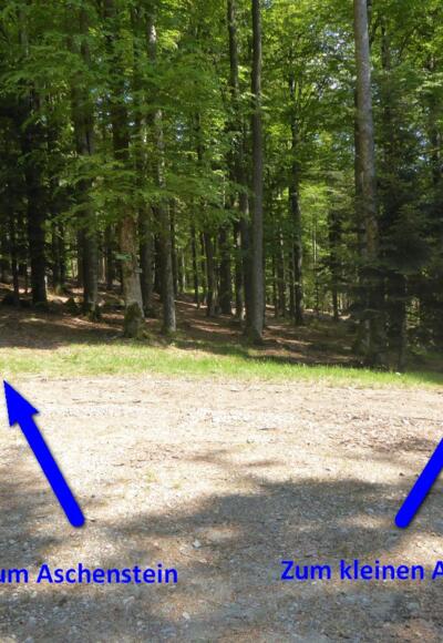Abzweig zum Aschenstein und zum kleinen Aschenstein