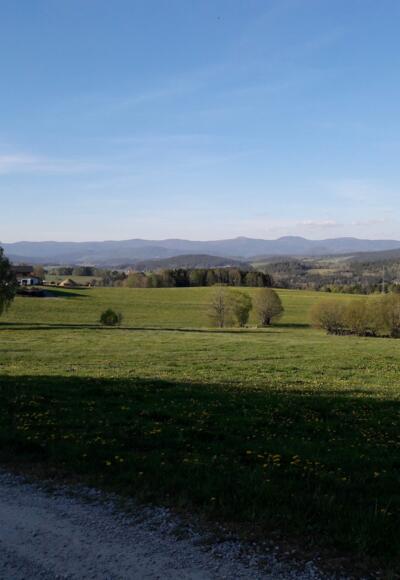 Panorama mit Großen Arber bei Weihmannsried