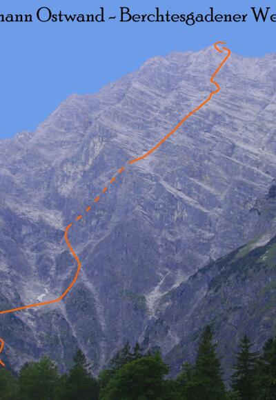 Watzmann Ostwand - Berchtesgadener Weg - Route in Foto