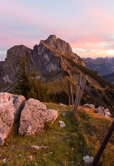 Blick auf den Aggenstein im Abendlicht