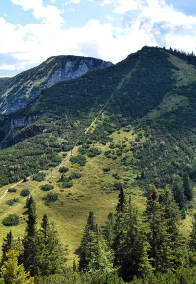 Blick vom Predigtstuhl über die Schlegelmulde zum Hochschlegel