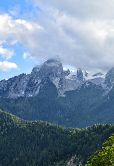 Blick vom Grünstein zum Watzmann