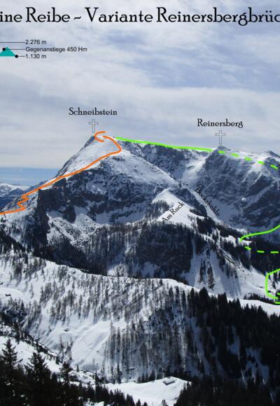 Kleine Reibn über Variante Reinersbergbrückerl - Übersichtsfoto - Topo