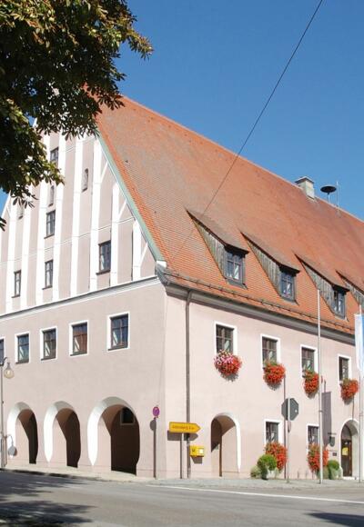 Rathaus in Neustadt a. d. Donau im Hopfenland Hallertau