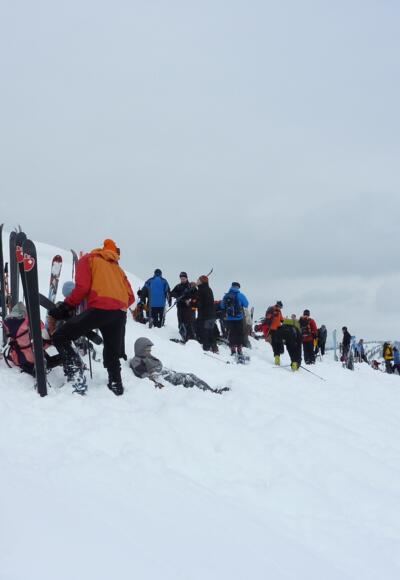 Skitourengeher Andrang am Rangiswanger Horn
