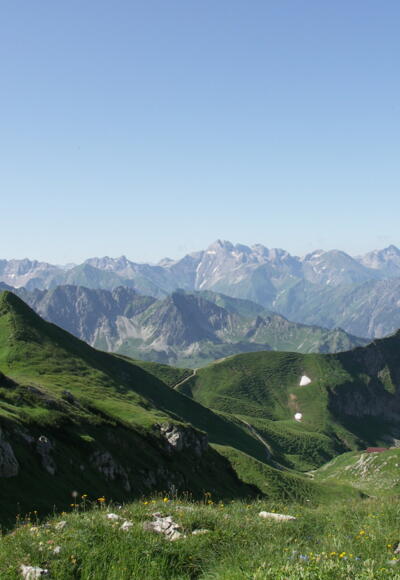 Ein Blick in die Allgäuer Bergwelt.