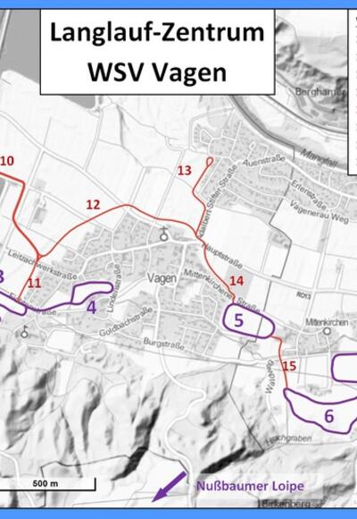 Übersicht der Loipen in Vagen