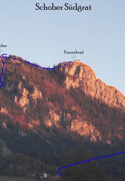 Schober Südgrat Tour in Foto - Topo