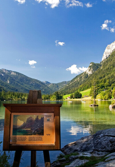 Malerweg Ramsau: Infotafel am Hintersee