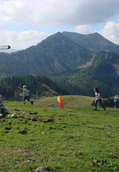 Start Frei zum Drachensteigen auf dem Gipfel