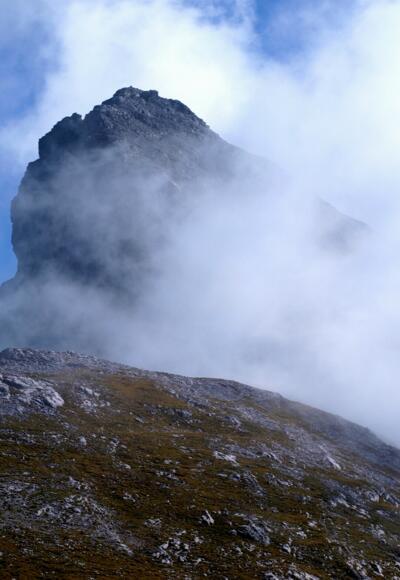 Kl. Solstein 2637 m, noch nebelverhüllt