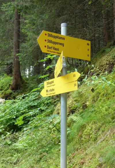 Abzweigung nach Mayrhofen