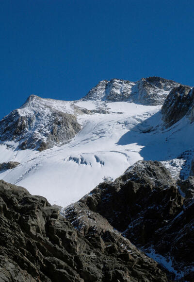 Hohe Geige mit Rötkarlferner vom Kapuzinerjoch