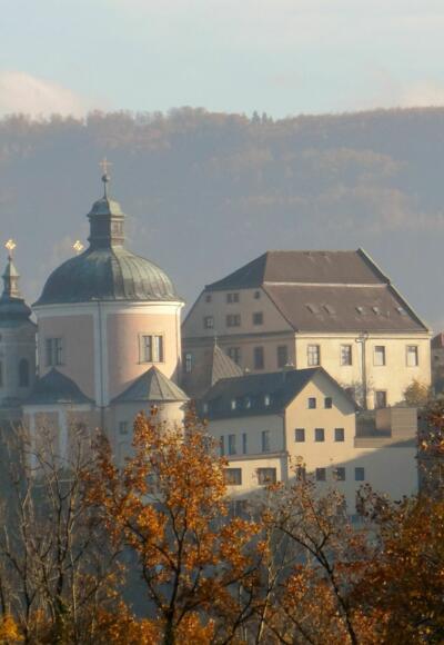 Ausblick auf die Wallfahrtskirche Christkindl