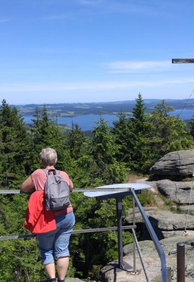 Blick vom Bärenstein zum Moldaustausee
